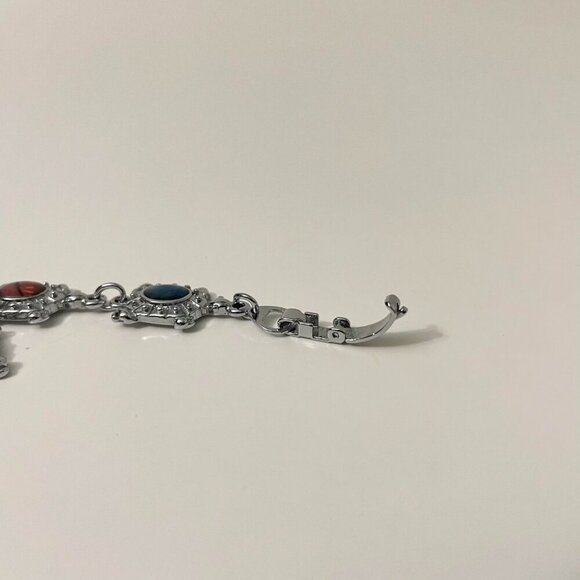 Multi Coloured Turtle Shell Bracelet 7 Inch Long - Picture 12 of 16